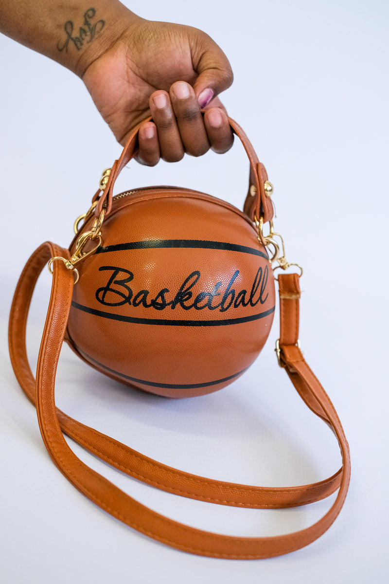 Women's Brown Basketball Round Bag