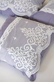 7 + 1 Piece Lace Comforter Set- Purple - King