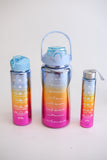 Metallic Nesting Ombre Motivational Water Bottles - 3-Piece