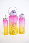 Glitter Nesting Ombre Motivational Water Bottles - 3-Piece