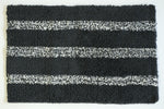 Bath Mat - Sherpa Black Stripe
