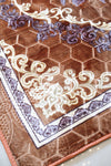 Printed Brown Embossed Carpet Rug