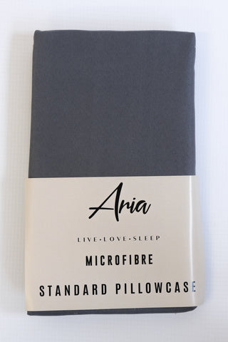 Aria Twin Pack Pillow Case - Grey