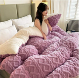 5 Piece Sherpa Comforter Set- Mink
