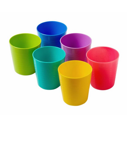 6 Kiddies Plastic Cups- Rainbow