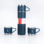 500ml Stainless Steel Thermo Bottle Vacuum Insulated Flask Set- 3 Cups
