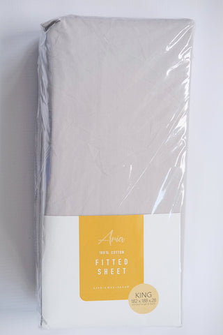 Aria Fitted Sheet- Grey