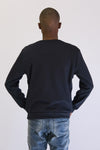 Mens Printed Sweater- Navy