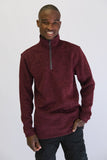 Knitted Zip-Up Pullover- Maroon