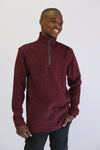 Knitted Zip-Up Pullover- Maroon