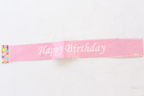 Happy Birthday Sash - Baby Pink