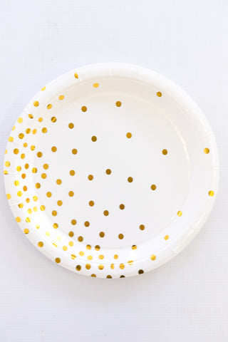 Large Party Plate Set- White & Gold