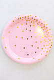 Large Party Plate Set- Pink & Gold