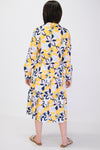 Ladies Dress - Floral - Yellow, Blue and White