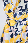 Ladies Dress - Floral - Yellow, Blue and White