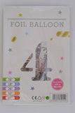 Silver Number 4 Foil Balloon