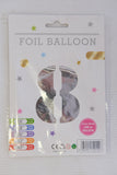 Silver Number 8 Foil Balloon