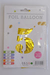 Gold Number 5 Foil Balloon