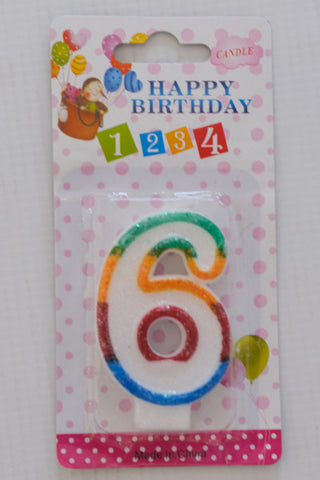 Birthday Number Candles- 6