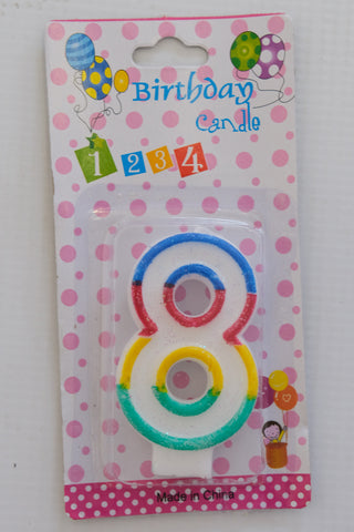 Birthday Number Candles- 8