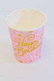 Birthday Party Cups- Pink & Gold