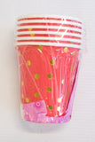 Birthday Party Cups- Red & Gold