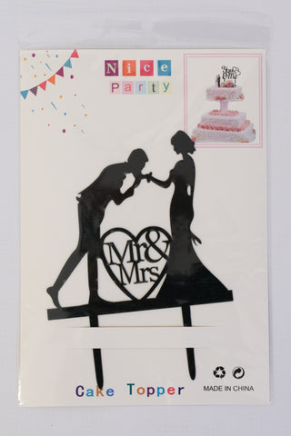 Nice Party Cake Topper - Mr & Mrs Black 3
