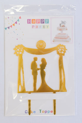Nice Party Cake Topper - Wedding Gold