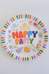 Large Party Plate Set- White (Happy Birthday) 2