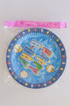 Large Party Plate Set- Blue, Happy Birthday