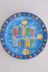 Large Party Plate Set- Blue, Happy Birthday