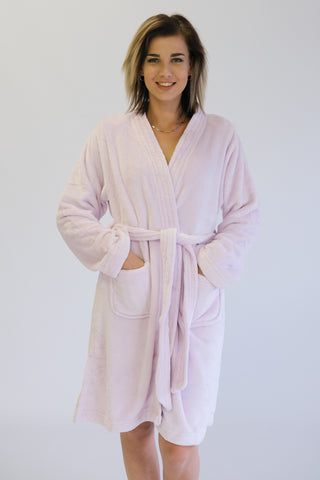 Ladies Mink Morning Gown- Pink
