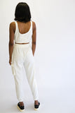 Le Couture Ladies Sleeveless Crop Set- White