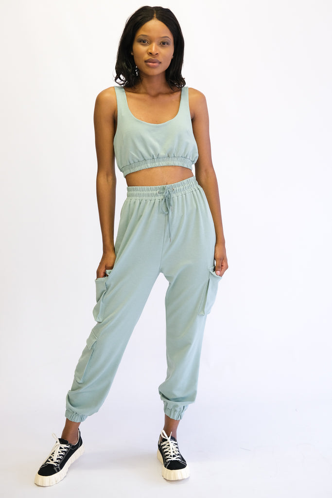Le Couture Ladies Sleeveless Crop Set- Mint – Trends day today