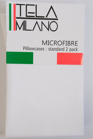 Tela Milano 2 Pack Pillow Case White