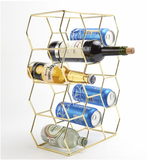 Continental Homeware 11 Bottles Gold Hexagonal Wine Rack