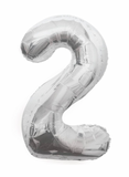 Silver Number 2 Foil Balloon