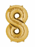 Gold Number 8 Foil Balloon