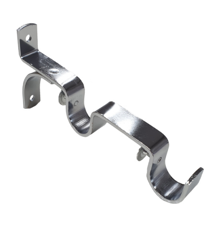 Papini Alpha Metal Bracket – Double – Chrome 25/25mm