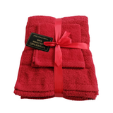 3 Piece Towel Set- Red